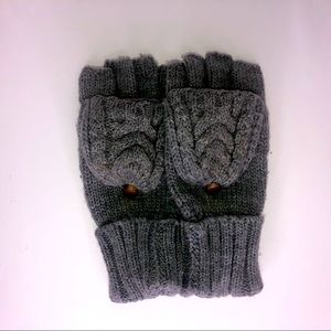 Grey Women’s Knit Flip Top Mittens